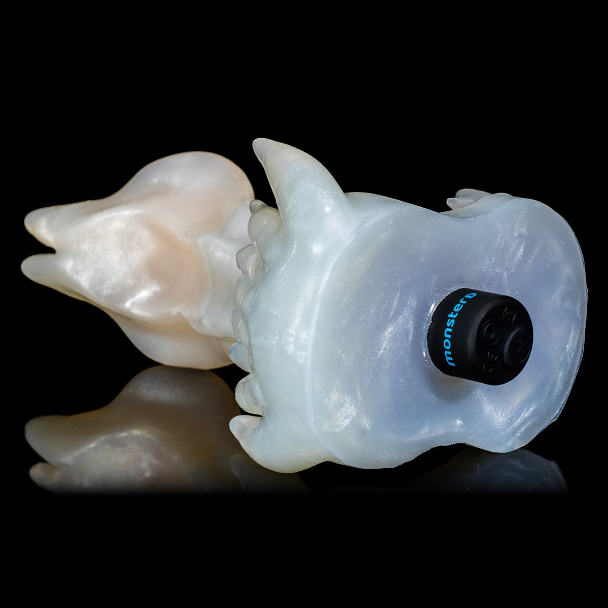 Hentai Dildo Lick Lust branco pérola com textura fluida e ondulada
