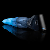 Vibrador anal Monster D modelo Wolf com base firme e bullet
