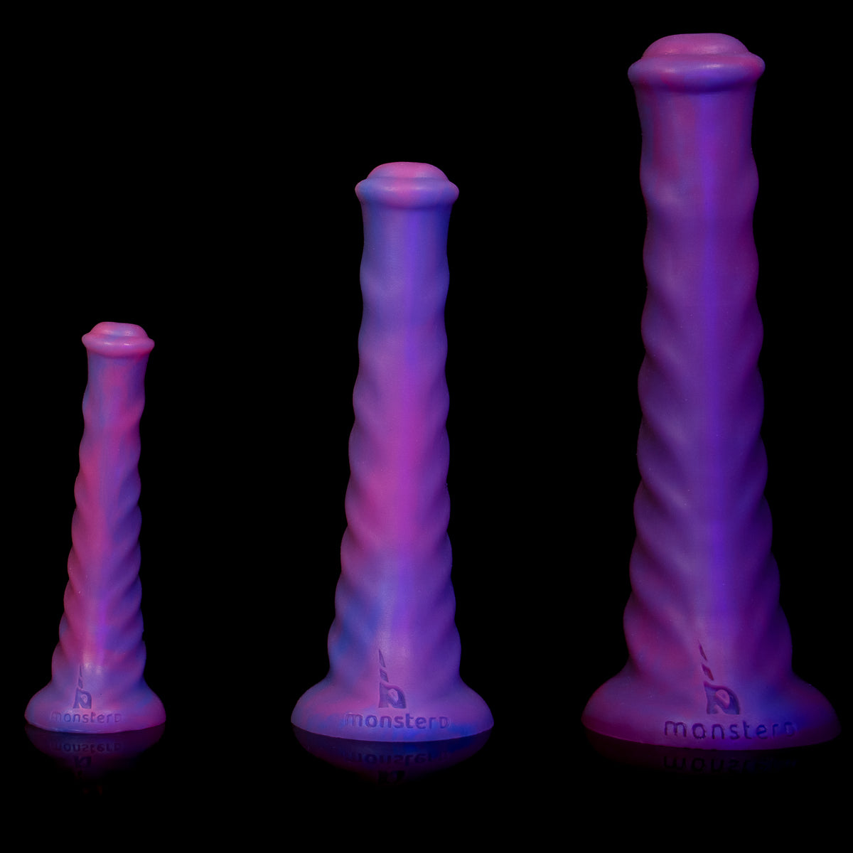 Dildo com textura espiralada e cabeça esculpida para estímulos no ponto G e P