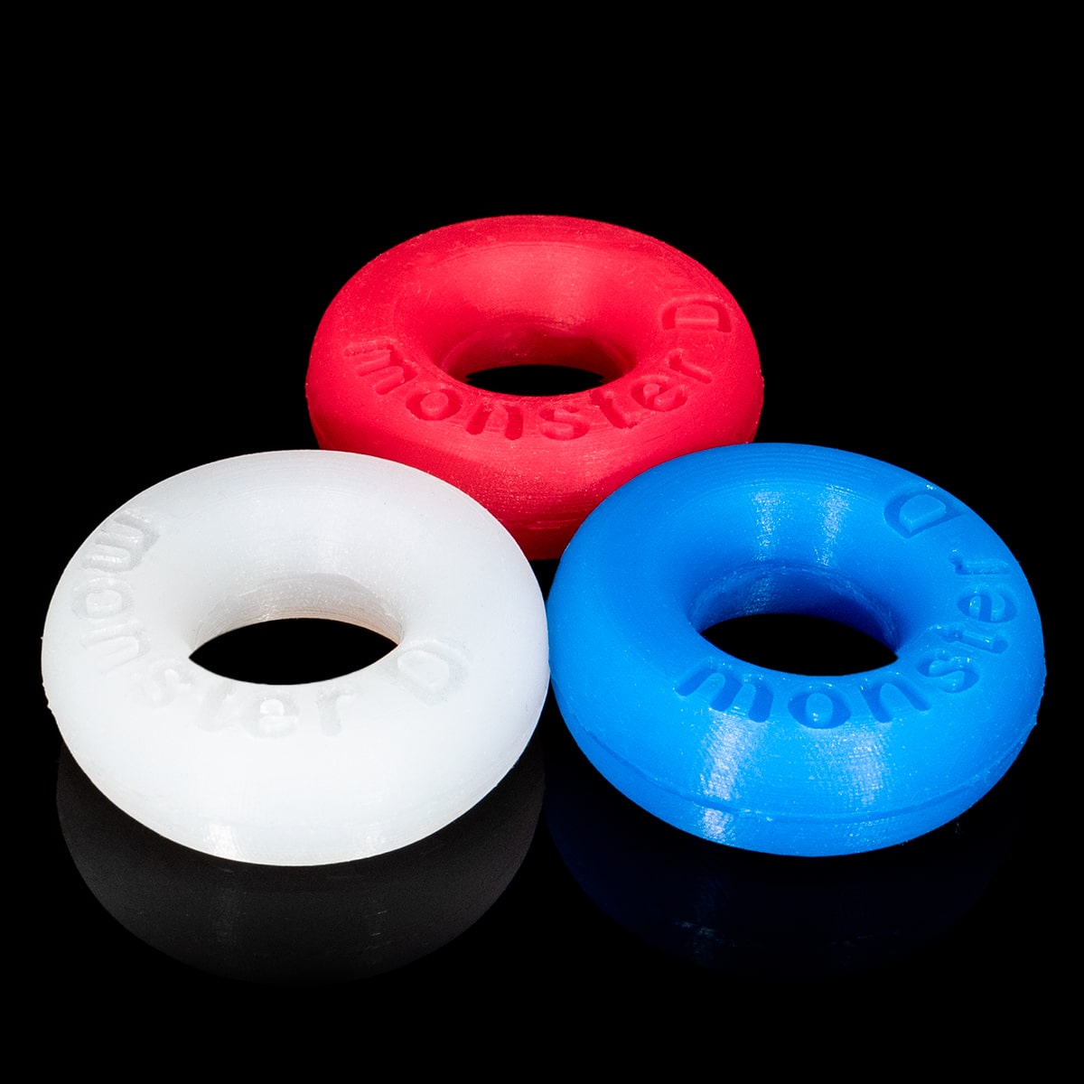 Close no anel peniano Bada Bing da Monster D em silicone fluorescente
