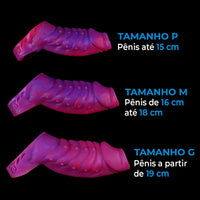 Capa peniana texturizada que engrossa e estimula profundamente a cada penetração