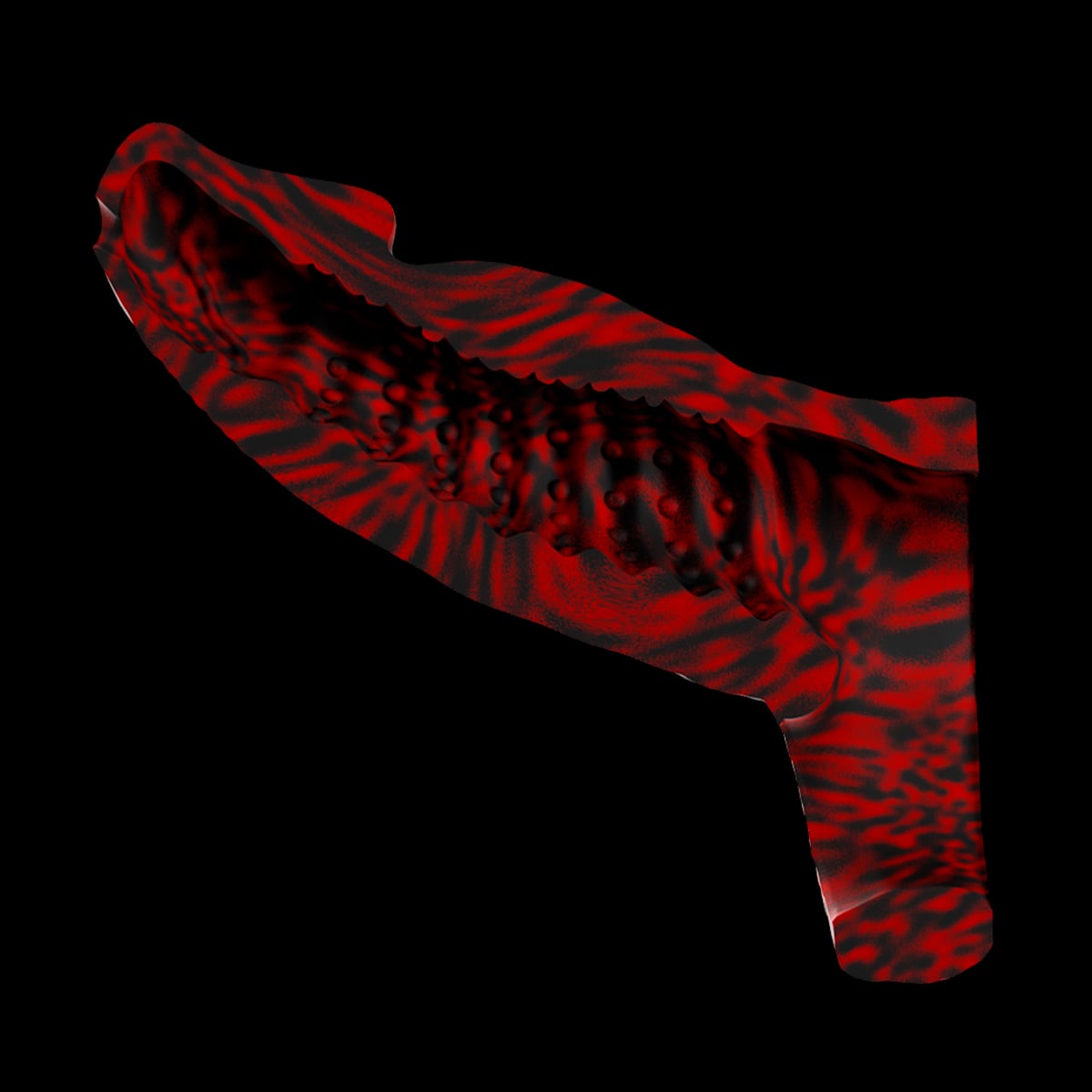 Detalhe da Capa Peniana Grossa Hades com aparência infernal e visual marcante
