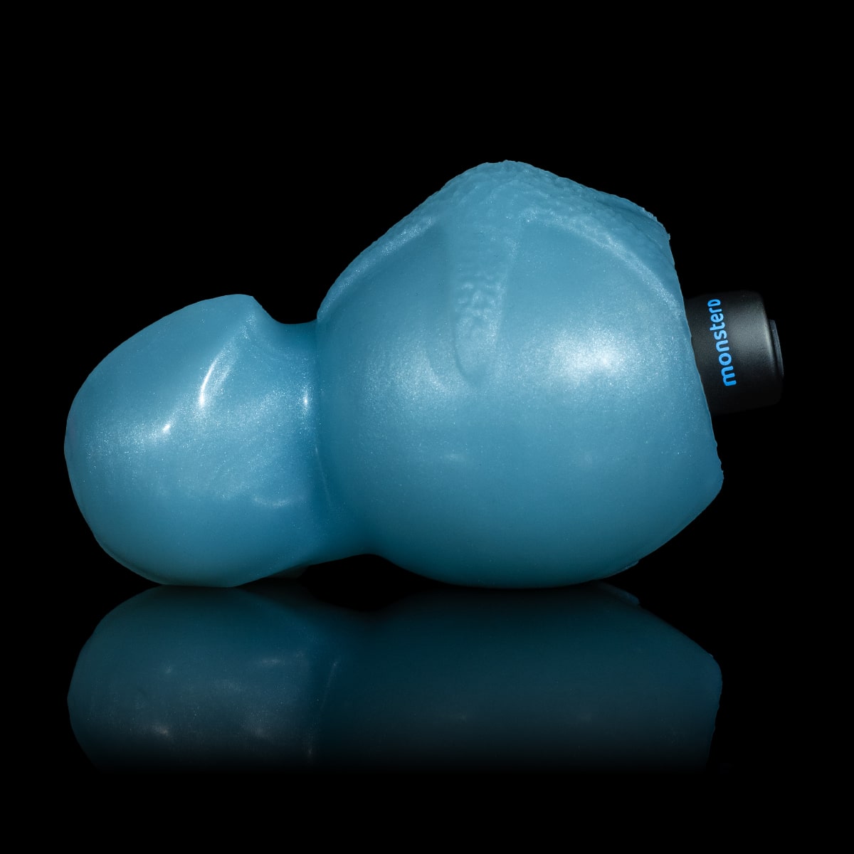 Hydra Massageador Clitoriano Monster D em formato anatômico azul perolado para roçar gostoso no clitóris
